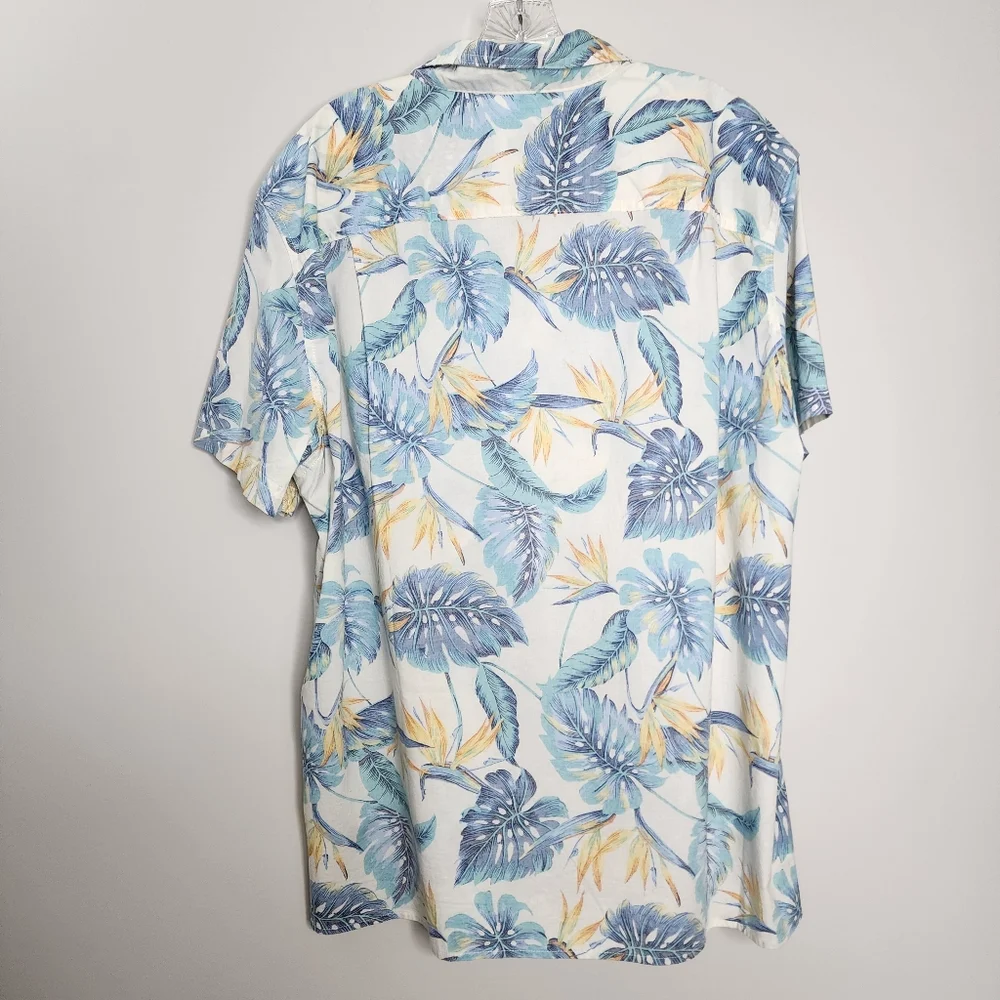 American Eagle Tropical Blue Floral Men's Shirt‎ XXL